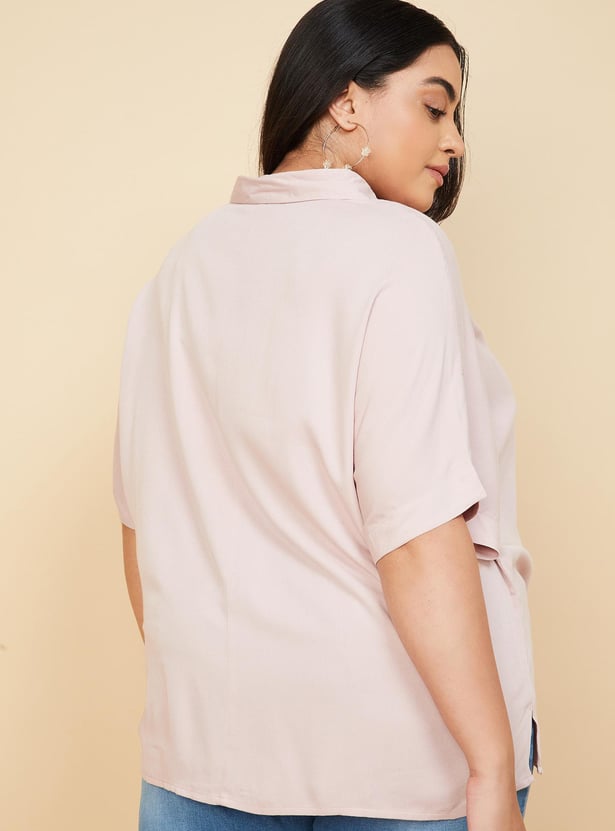 Women Solid Extended Sleeves Shirt