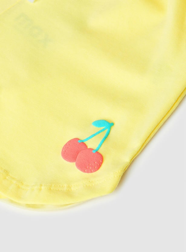 Girls Puff Print Knit Shorts