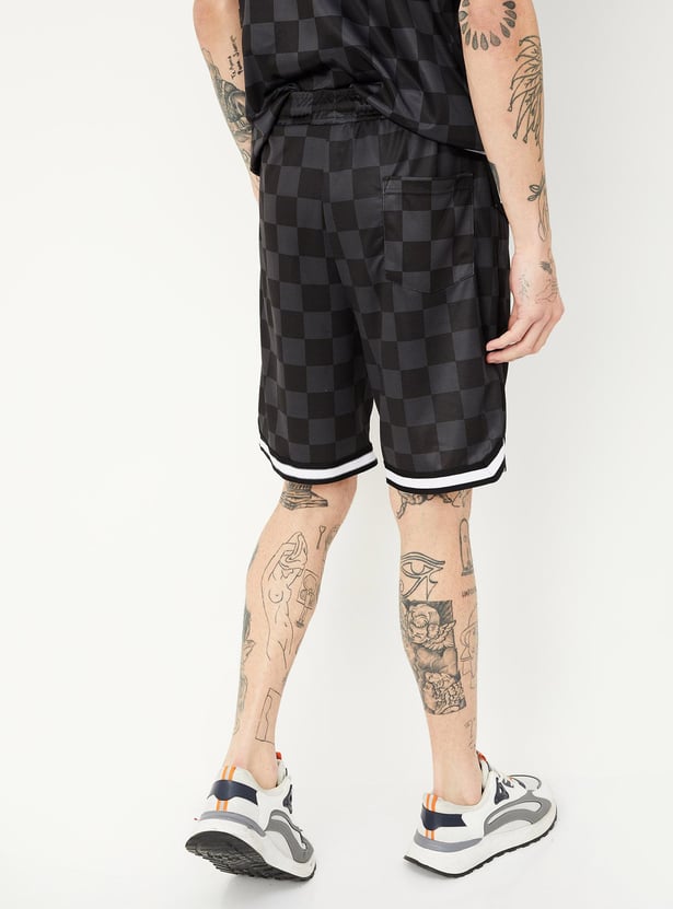 Men Checked Athleisure Shorts