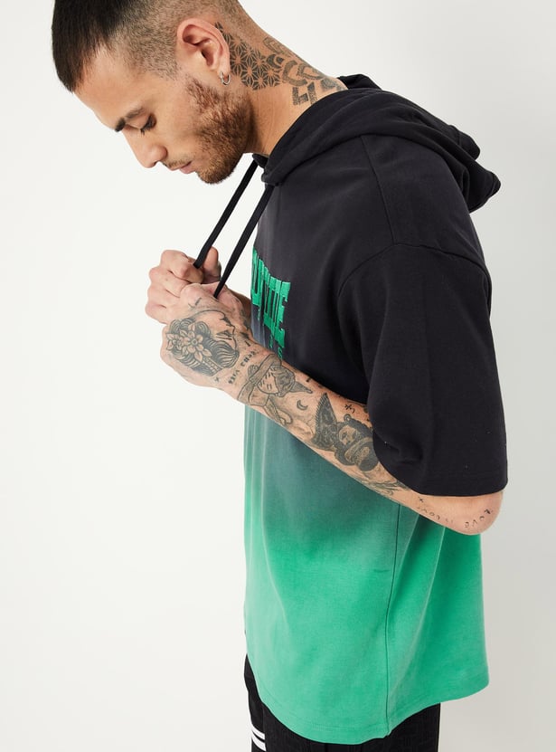 Men Ombre Hooded Athleisure T-shirt