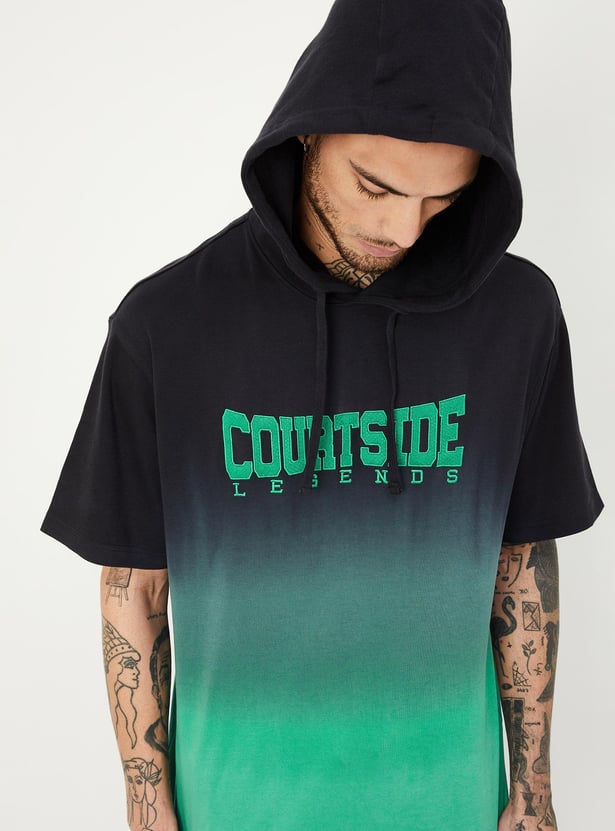 Men Ombre Hooded Athleisure T-shirt