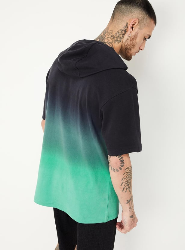 Men Ombre Hooded Athleisure T-shirt