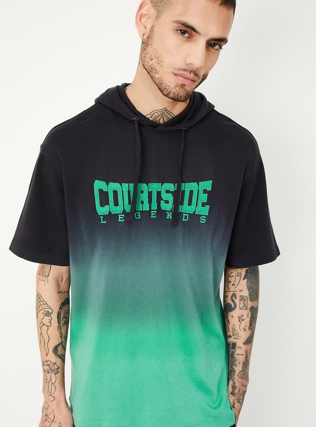 Men Ombre Hooded Athleisure T-shirt