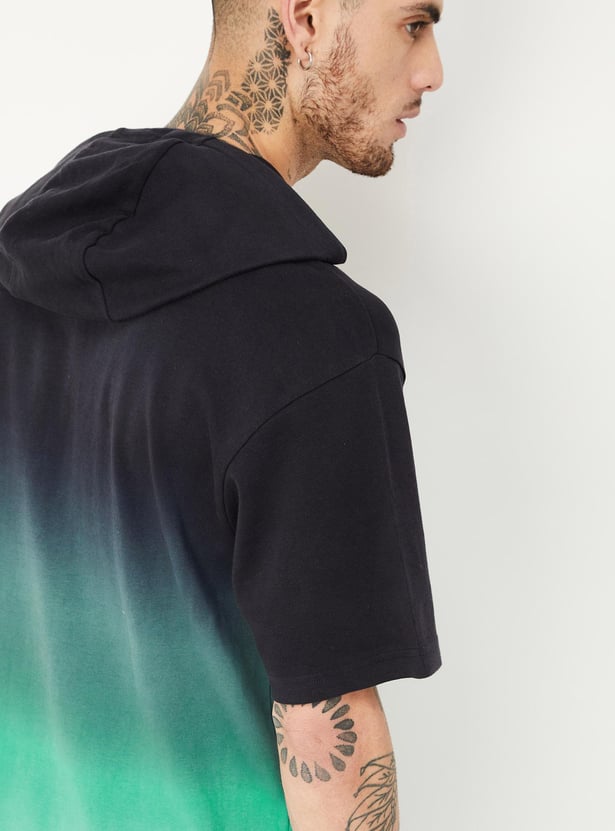 Men Ombre Hooded Athleisure T-shirt