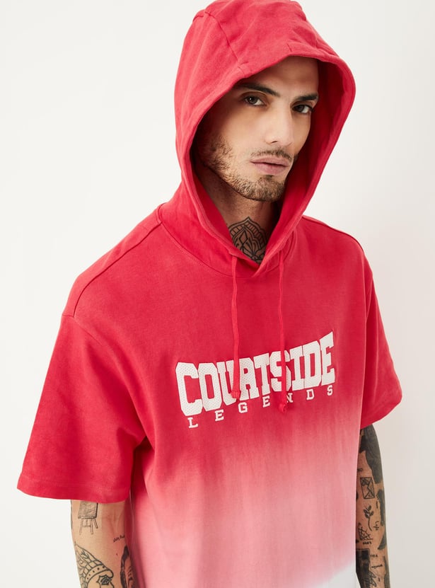 Men Ombre Hooded Athleisure T-shirt