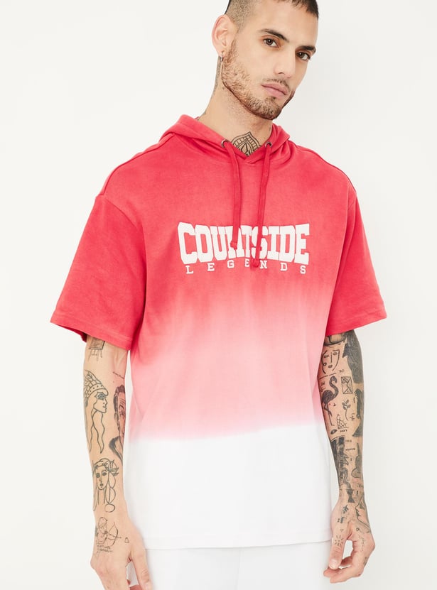 Men Ombre Hooded Athleisure T-shirt