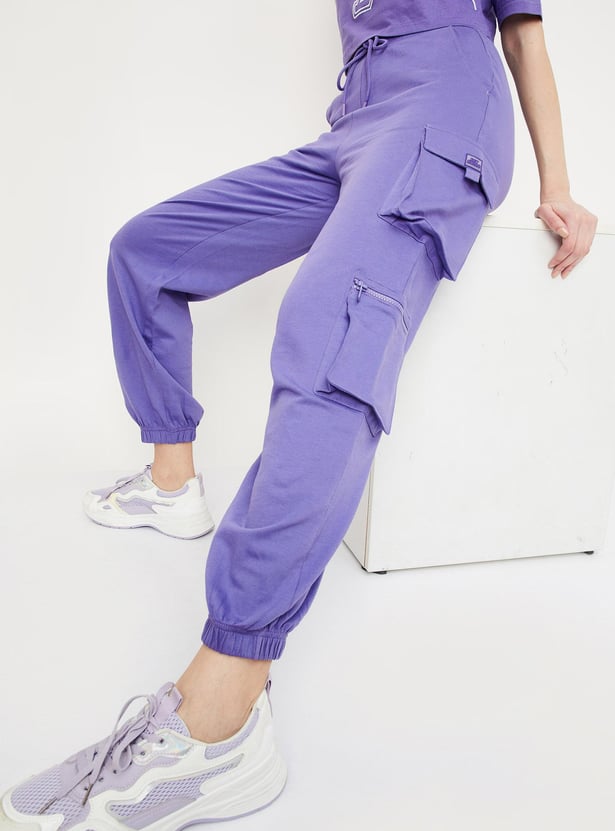 Women Solid Cargo Joggers