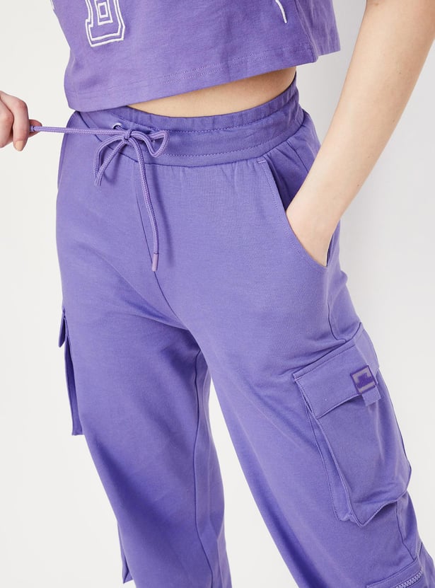 Women Solid Cargo Joggers