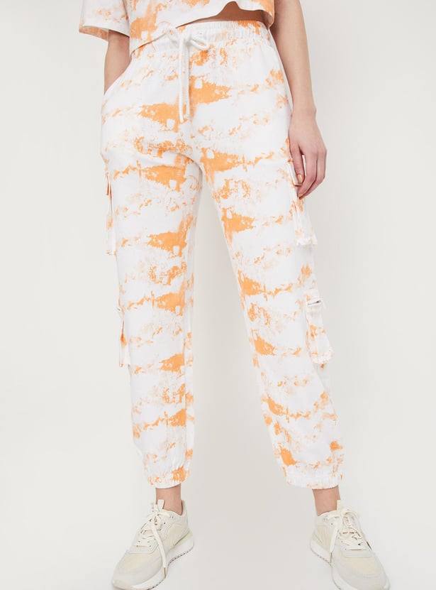 Orange tie dye joggers sale