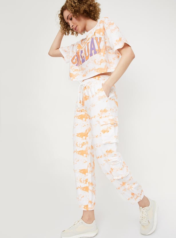 Women Tie & Dye Cargo Joggers