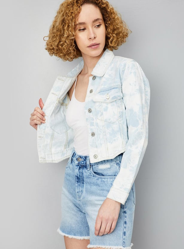 Women Tie & Dye Denim Jacket