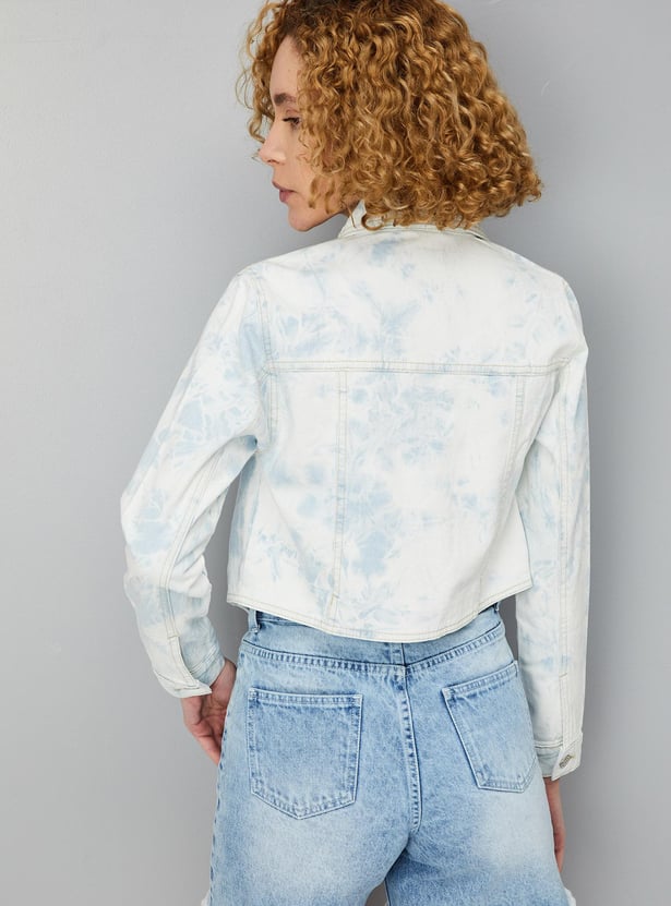 Women Tie & Dye Denim Jacket