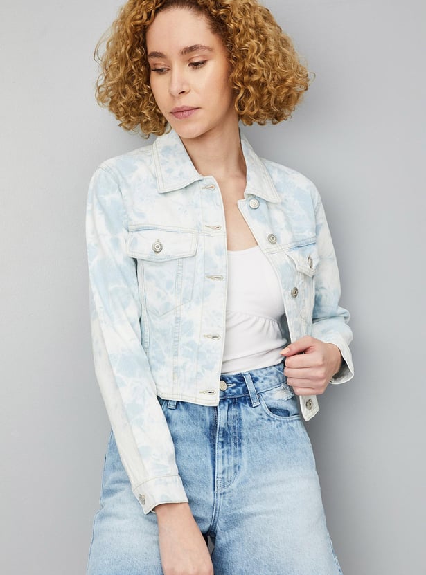 Women Tie & Dye Denim Jacket