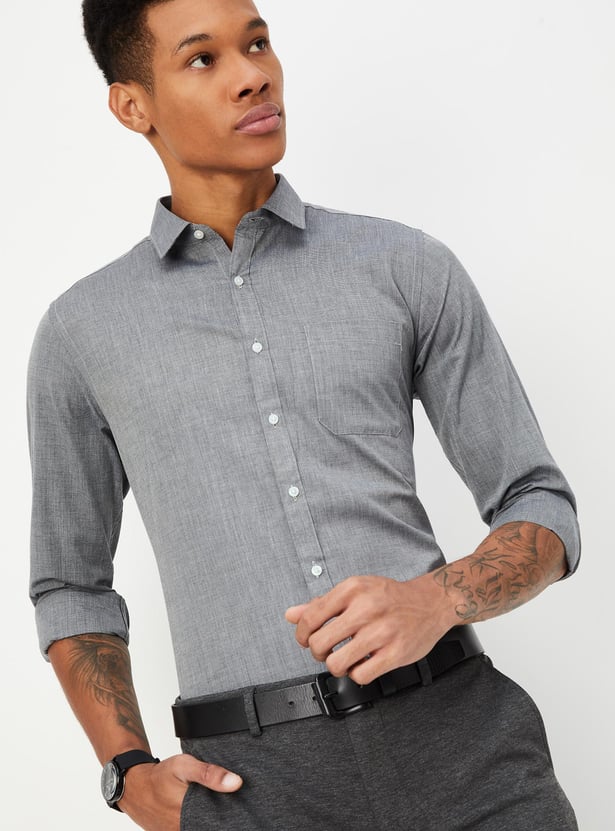 Men Regular Fit Solid Formal Shirt