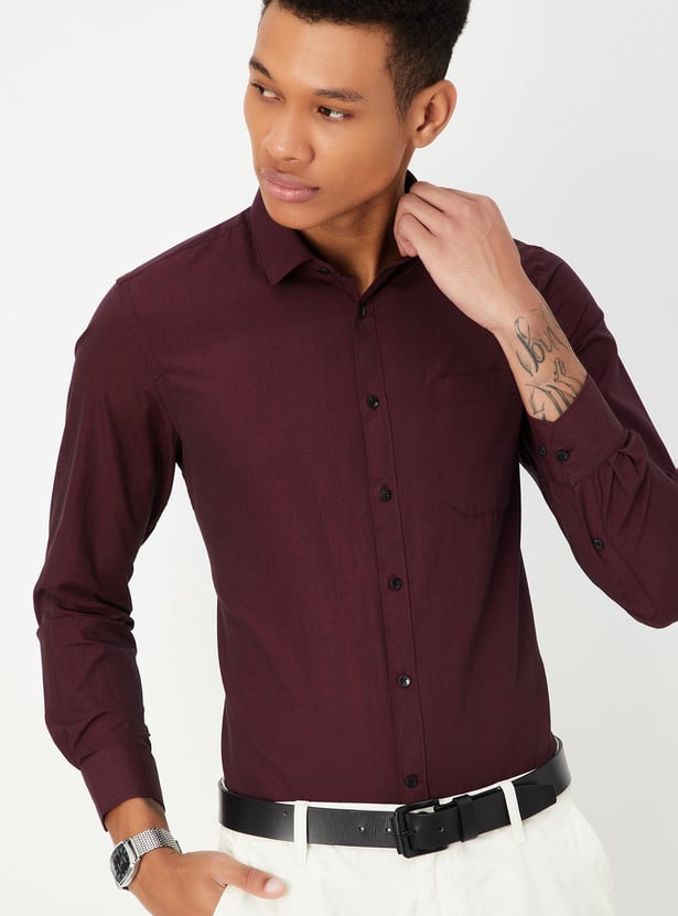 Men Regular Fit Solid Formal Shirt