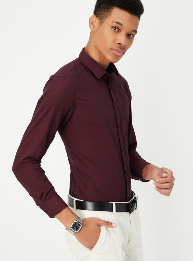 Men Regular Fit Solid Formal Shirt