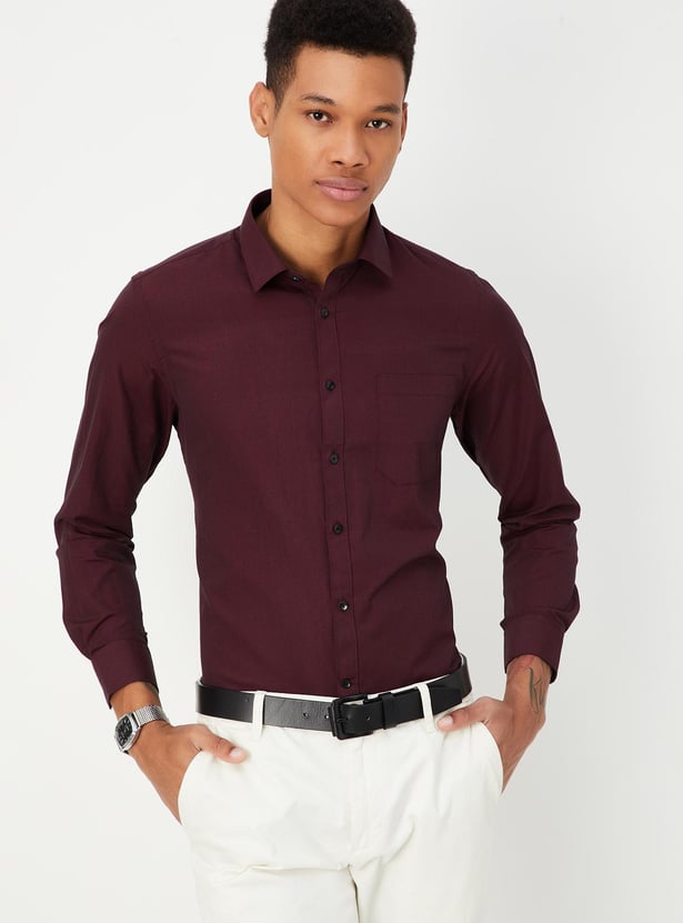 Men Regular Fit Solid Formal Shirt