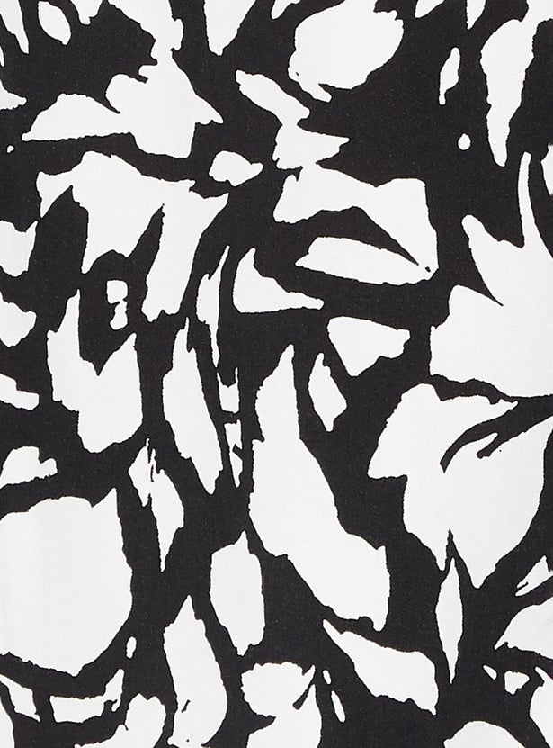 Women Printed Cuban Collar Blouse