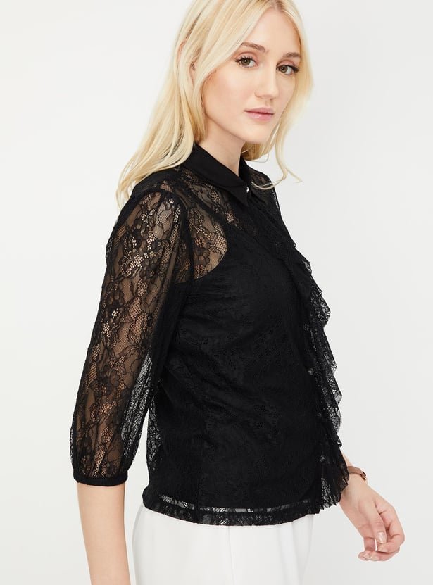 Women Lace Blouse with Camisole