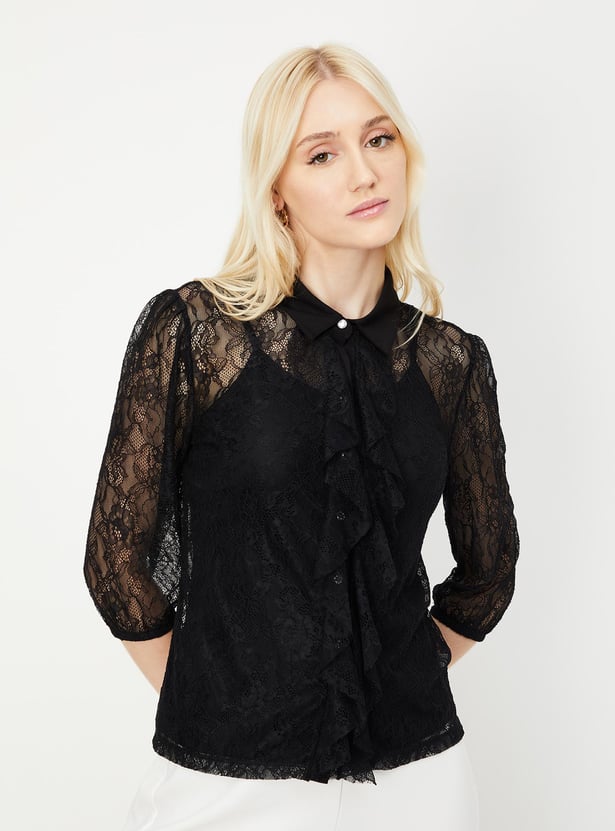 Women Lace Blouse with Camisole