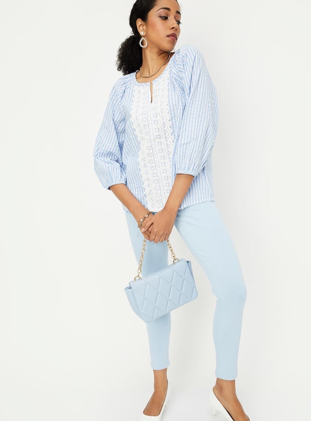 Women Striped Woven Top