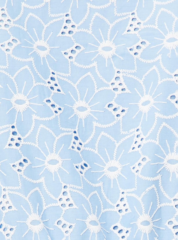 Women Schiffli Tiered Midi Dress