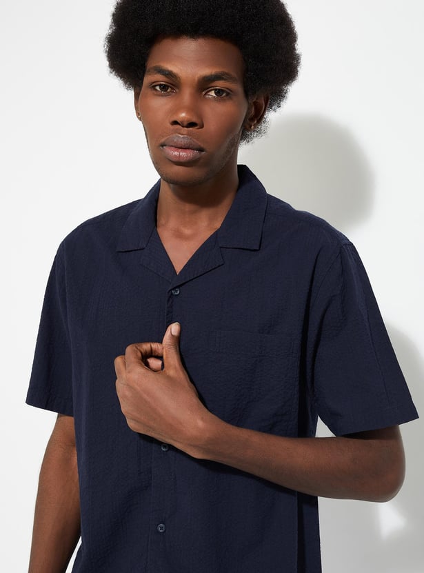 URB_N Men Regular Fit Solid Resort Shirt