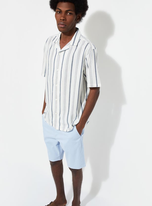 Buy URB_N Men Relaxed Fit Striped Resort Shirt Online at just Rs. 999.0