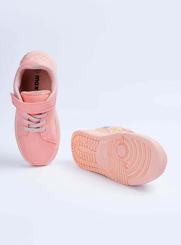 Girls Printed Velcro Strap Casual Shoes