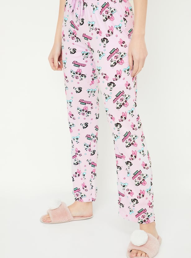 Women Powerpuff Girls Printed Pyjamas