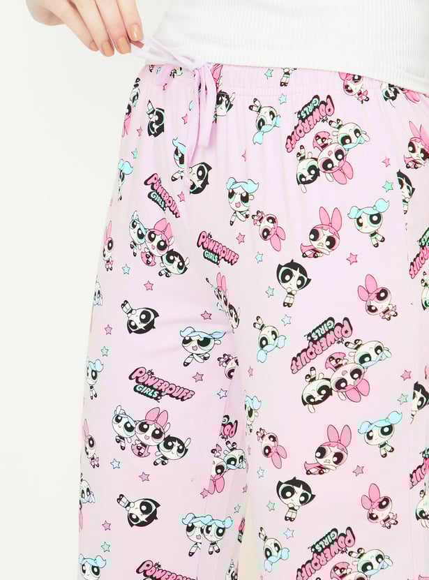 Women Powerpuff Girls Printed Pyjamas
