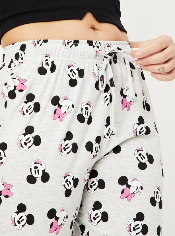 Buy Women Mickey and Minnie Mouse Print Capris Online at just Rs