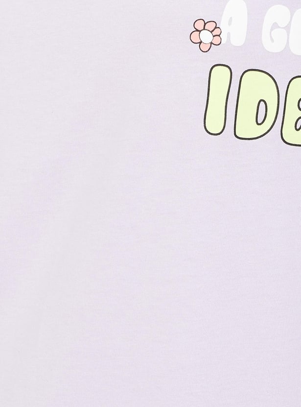 Women Boxy Fit Back Print Nightdress