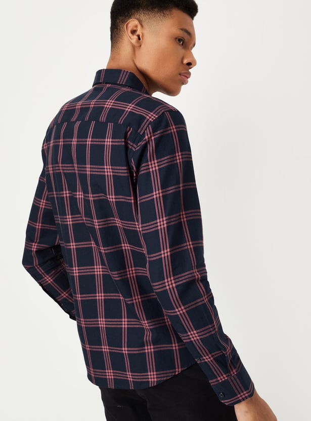 Boyfriend Fit Checked Shirt