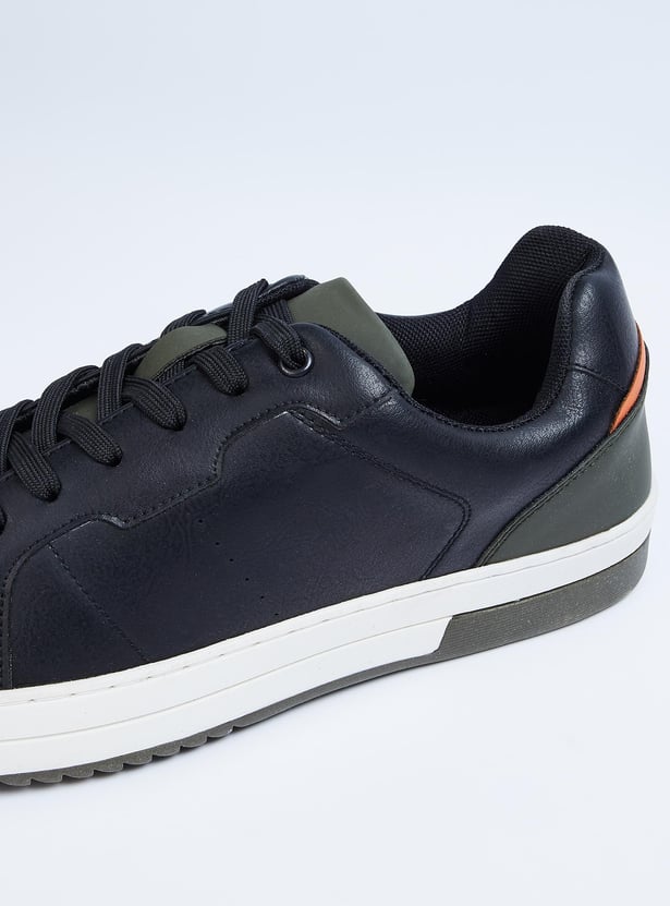 Men Solid Lace-Up Sneakers