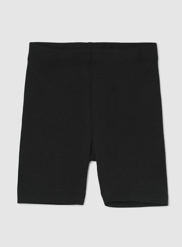 Girls Solid Cycling Shorts