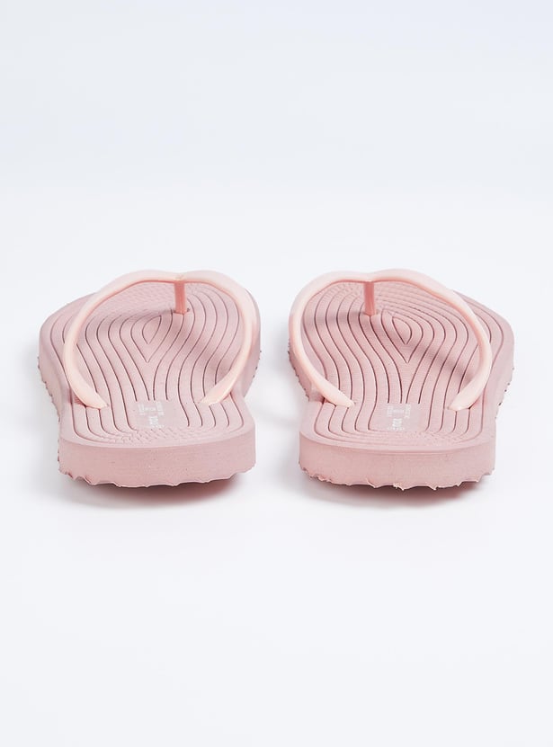 Buy Women Textured V-Strap Flip Flops Online at just Rs