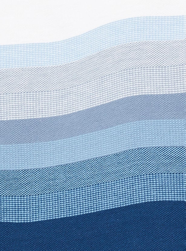 Men Slim Fit Striped Polo T-shirt