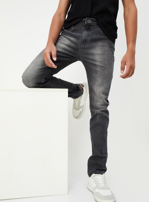 Boys Slim Fit Washed Jeans