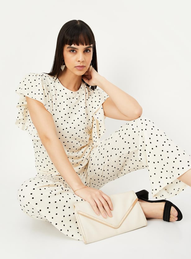 Sutton Polka Dot Oversize Knit French Roast