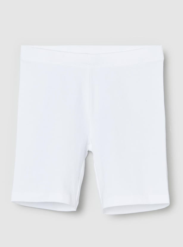 Girls Solid Cycling Shorts