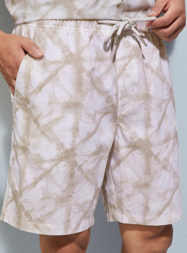 ballaholic Tie-Dye Pattern Zip Shorts