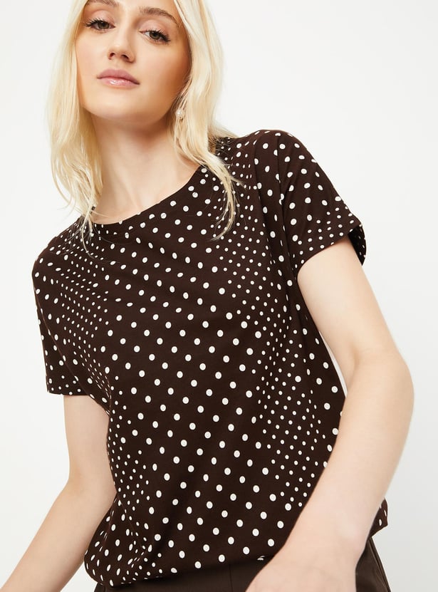 Buy Women Printed Tshirt with Elasticated Hem Online at just Rs. 399.0