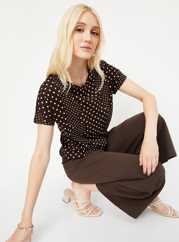 Buy Women Printed Tshirt with Elasticated Hem Online at just Rs. 399.0