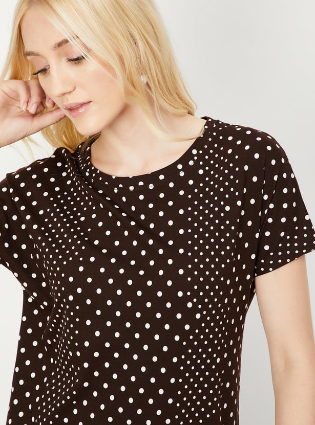 Buy Women Printed Tshirt with Elasticated Hem Online at just Rs. 399.0