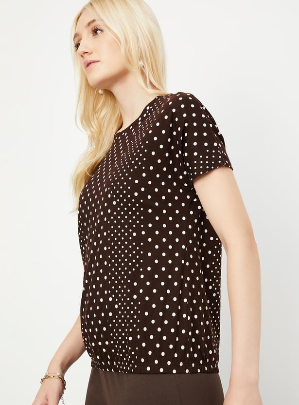 Buy Women Printed Tshirt with Elasticated Hem Online at just Rs. 399.0