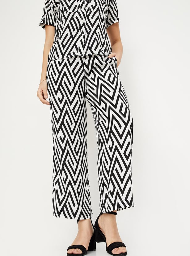 Women Printed Wide Leg Trousers