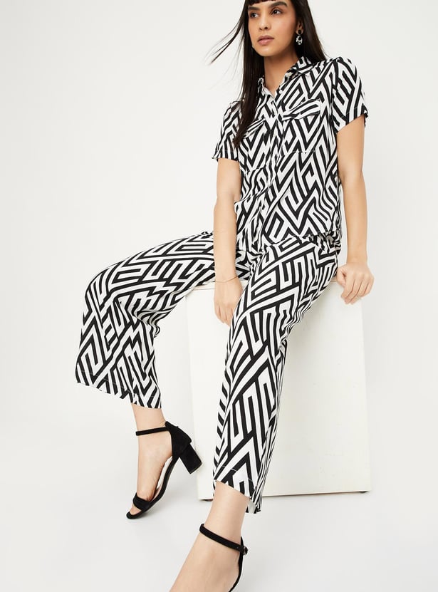 Women Printed Wide Leg Trousers