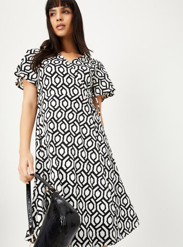 Women Printed Wrap Dress