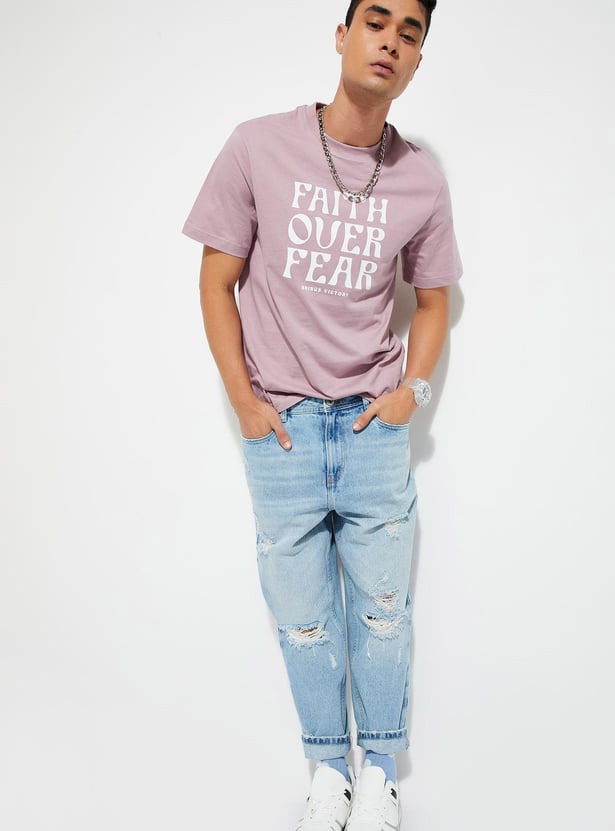 URB_N Men Regular Fit Typographic Printed T-shirt